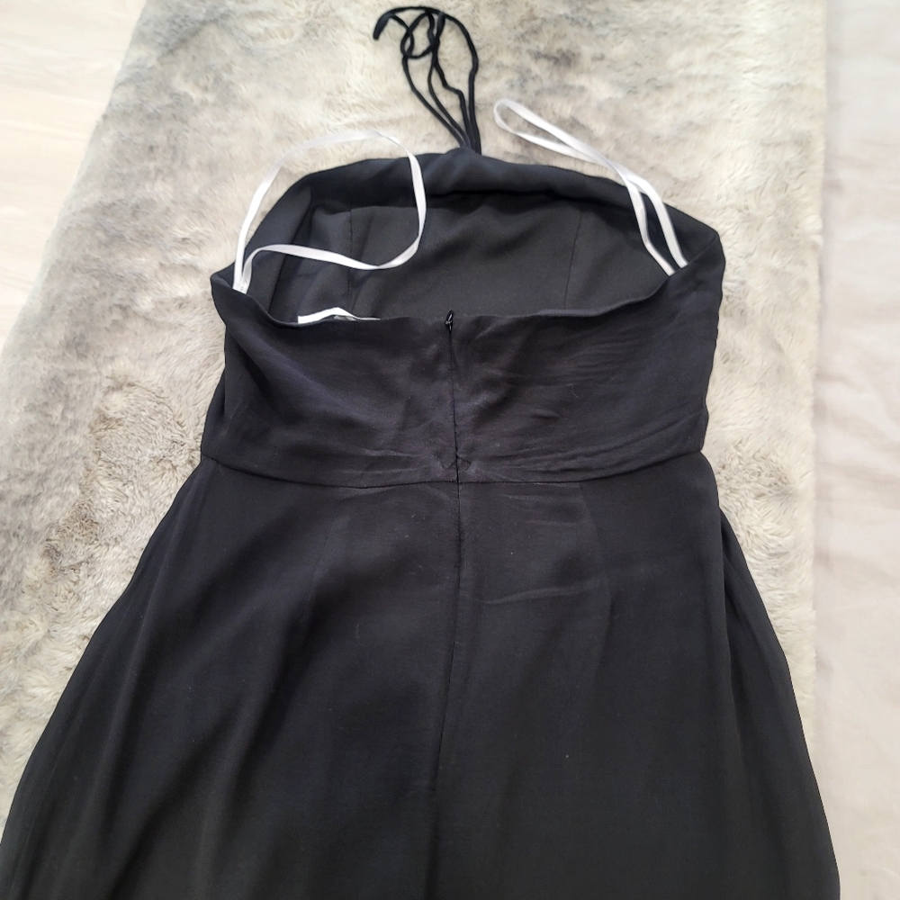 LOVER + FRIENDS Black Halter Gown Maxi Dress With Side Slit Size Medium - Picture 17 of 17